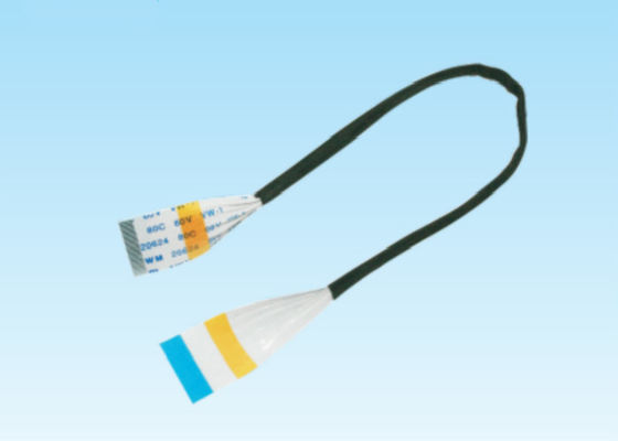 10 passo liso do cabo de fita 0.5mm do cabo flexível do Pin 160mm 1.0mm normal com o pano preto do ácido acético